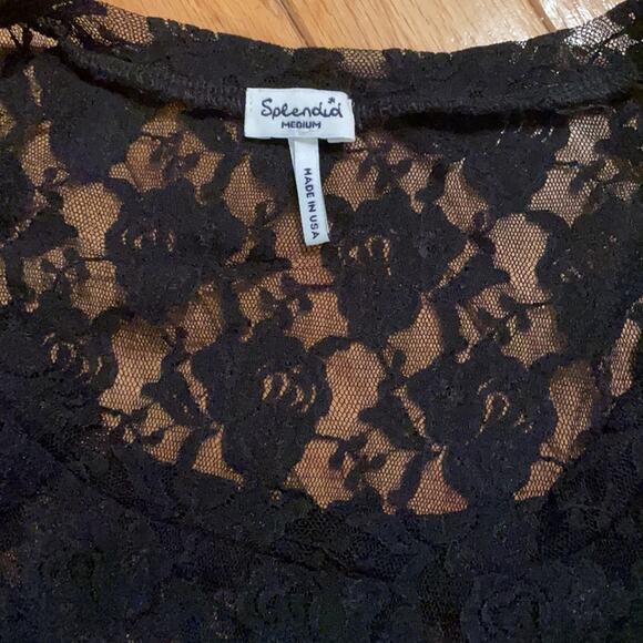 Splendid lace rose top black size Medium - Picture 5 of 5